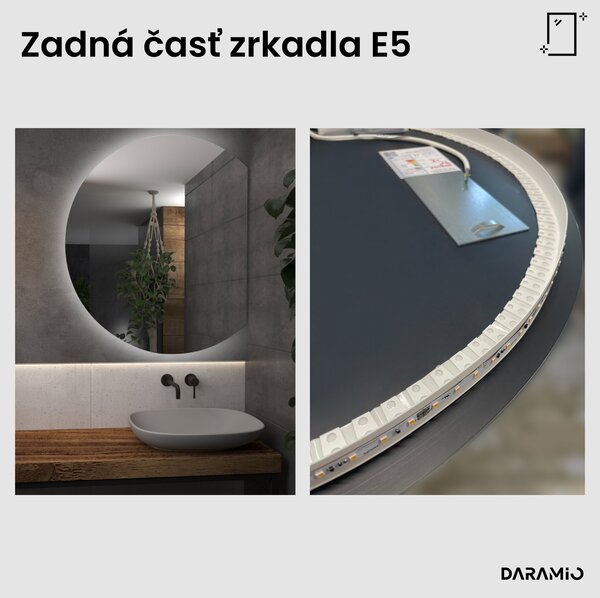 Okrúhle zrkadlo do kúpeľne s LED svetlom E5