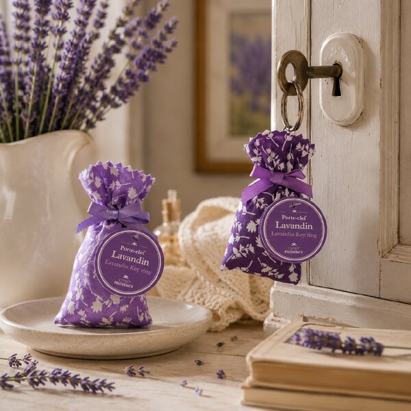 Esprit Provence Levanduľové vrecúško na kľúče - Kvety, 25g