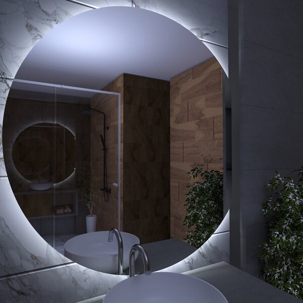 Okrúhle zrkadlo do kúpeľne s LED svetlom E5