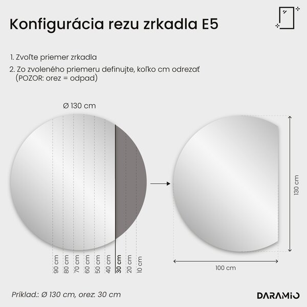 Okrúhle zrkadlo do kúpeľne s LED svetlom E5