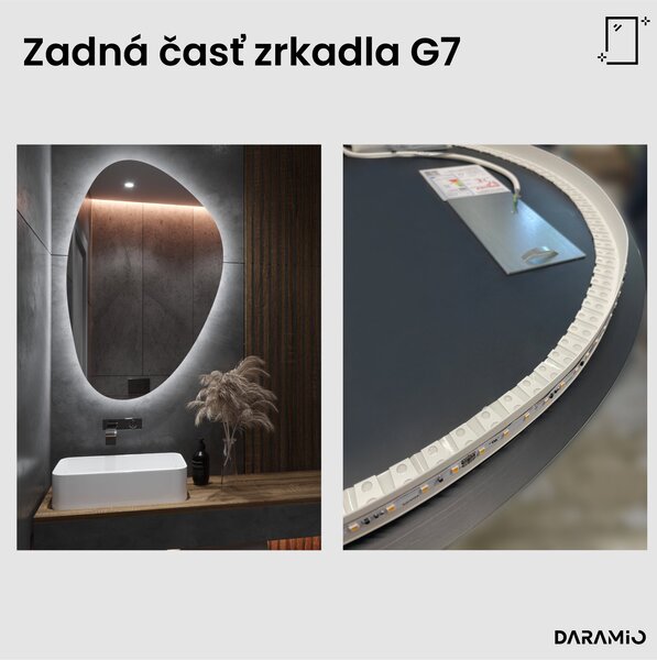 Atypické zrkadlo do kúpeľne s LED osvetlením G7