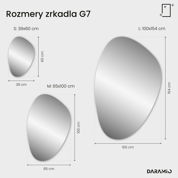 Atypické zrkadlo do kúpeľne s LED osvetlením G7