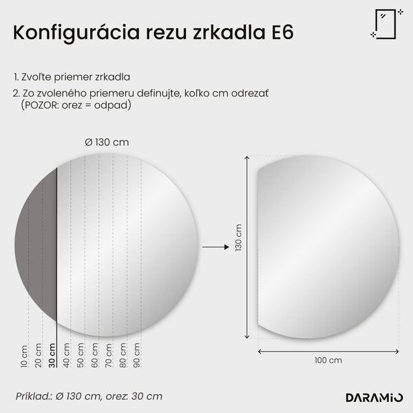 Okrúhle zrkadlo do kúpeľne s LED svetlom E6