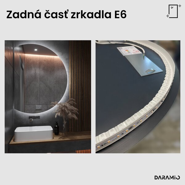 Okrúhle zrkadlo do kúpeľne s LED svetlom E6