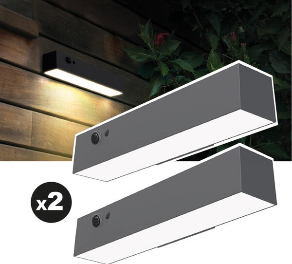 Sada 2 solárnych svietidiel EZIlight® Solar Wall S24
