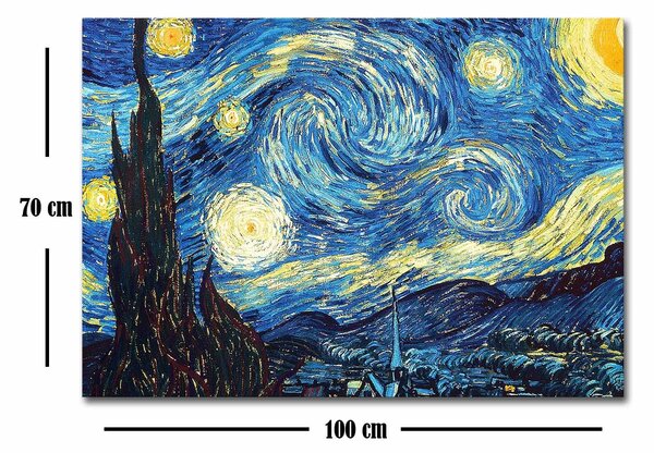 ASIR Obraz na plátne reprodukcia STARRY NIGHT V. V. GOGH 100 cm