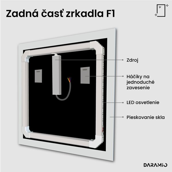 Zrkadlo do kúpeľne s LED osvetlením F1