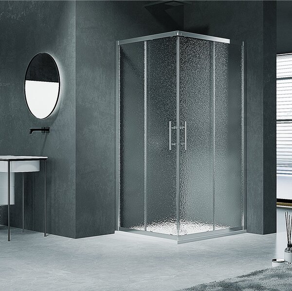 Sprchovací kút štvorcový, SIMPLE GRAPE 90x90 cm L/P variant, rohový vstup vrátane sprchovej vaničky z liateho mramoru