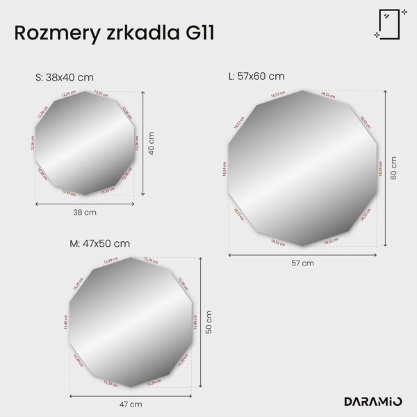 Atypické zrkadlo do kúpeľne s LED osvetlením G11