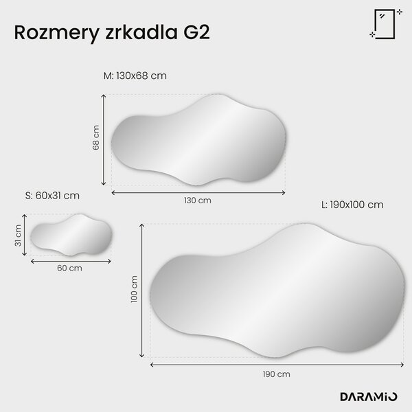 Atypické zrkadlo do kúpeľne s LED osvetlením G2