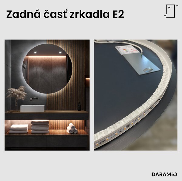 Okrúhle zrkadlo do kúpeľne s LED svetlom E2