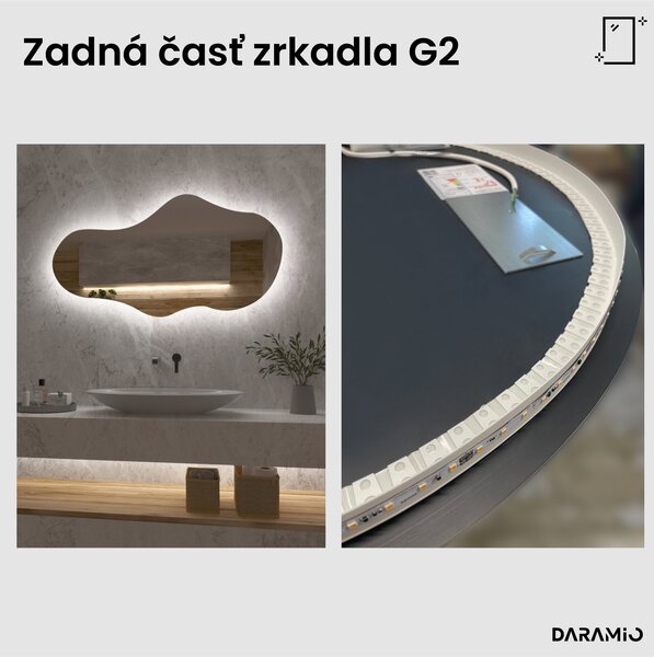 Atypické zrkadlo do kúpeľne s LED osvetlením G2