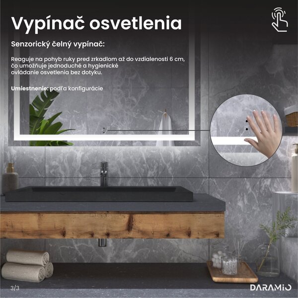 Zrkadlo do kúpeľne s LED osvetlením F2