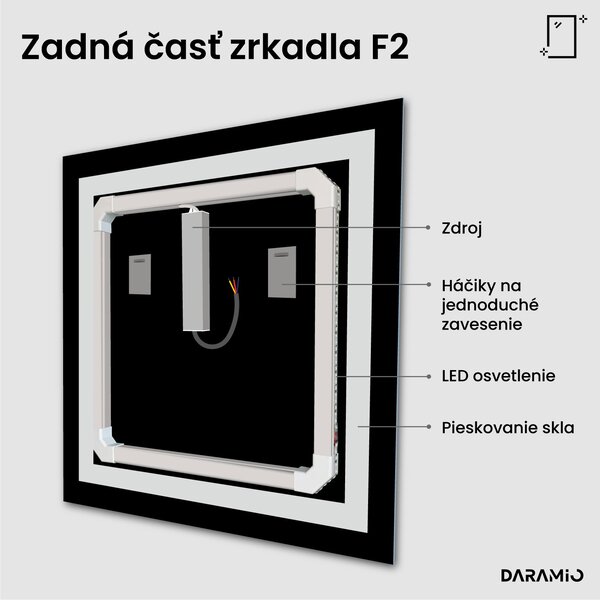 Zrkadlo do kúpeľne s LED osvetlením F2