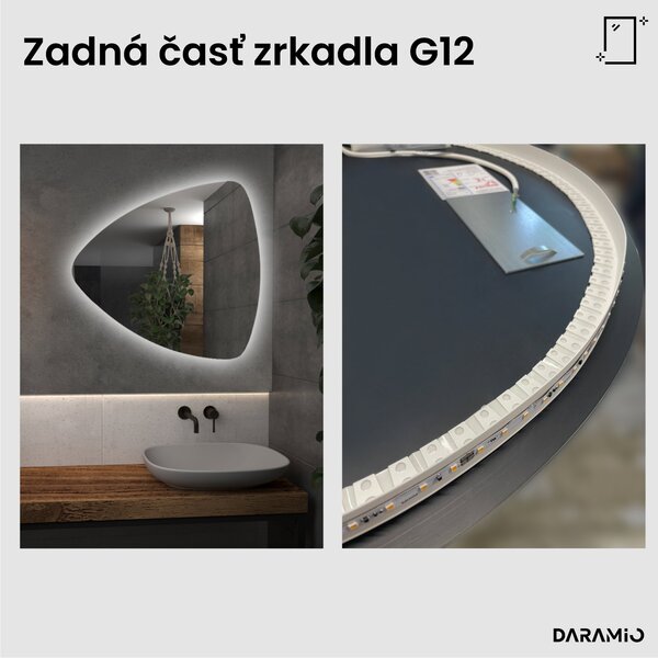 Atypické zrkadlo do kúpeľne s LED osvetlením G12