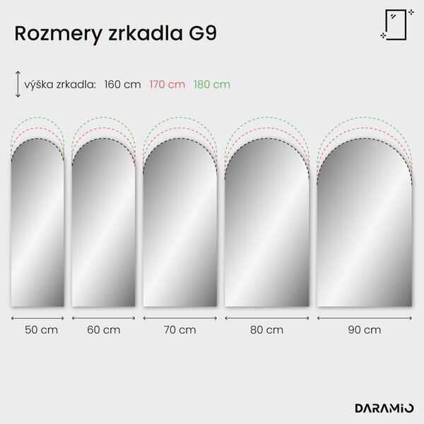 Atypické zrkadlo s LED osvetlením G9