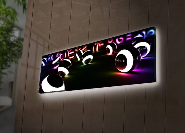 ASIR Obraz na plátne SVITIACE GULE 90 cm s LED podsvietením