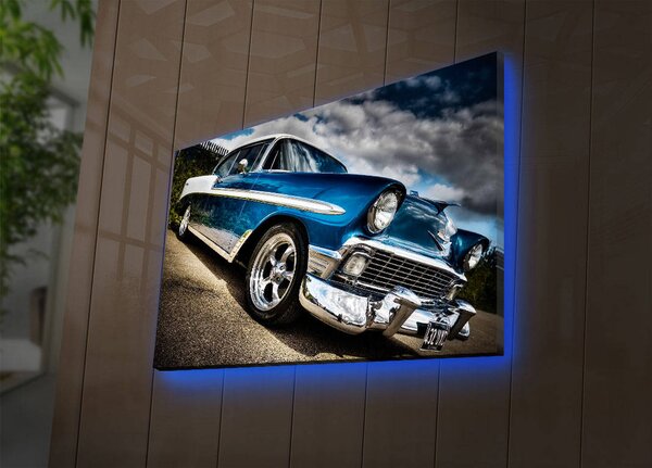 ASIR Obraz na plátne CHEVROLET BEL AIR s LED podsvietením 45 cm