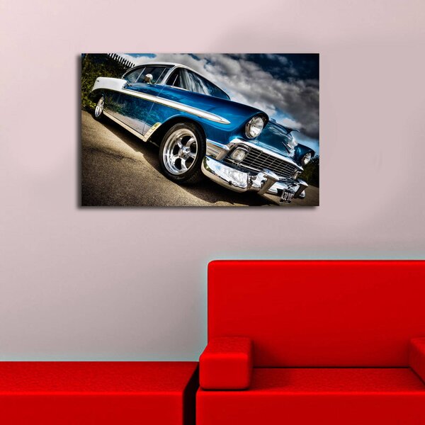 ASIR Obraz na plátne CHEVROLET BEL AIR s LED podsvietením 45 cm