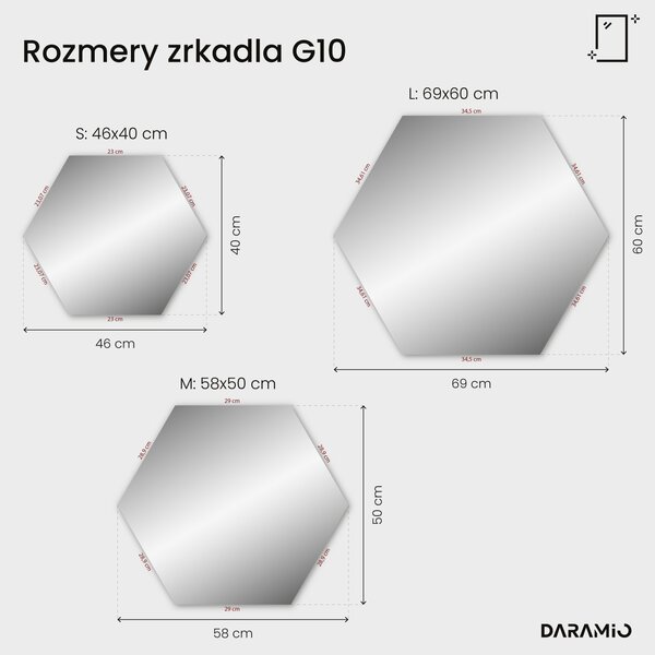 Atypické zrkadlo do kúpeľne s LED osvetlením G10