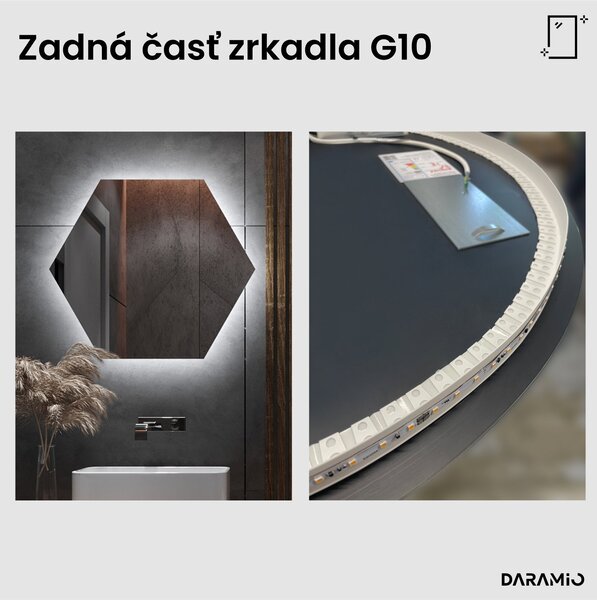 Atypické zrkadlo do kúpeľne s LED osvetlením G10