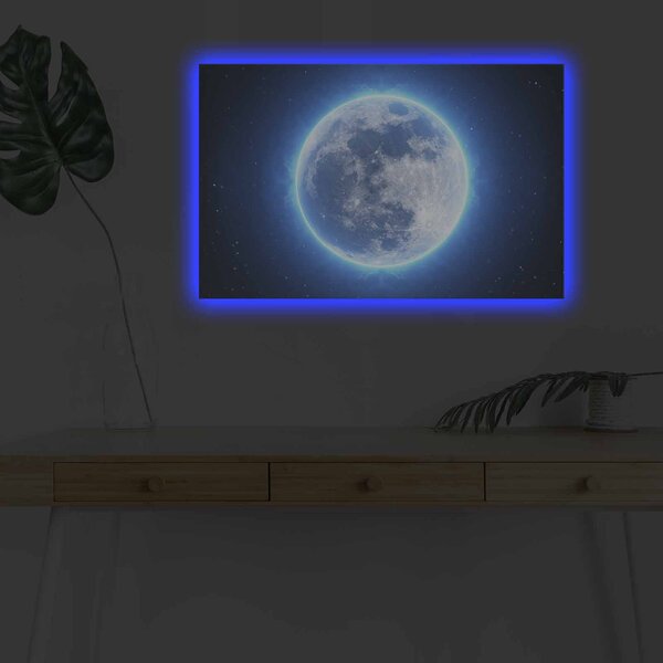 ASIR Obraz na plátne MESIAC s LED podsvietením 45 cm