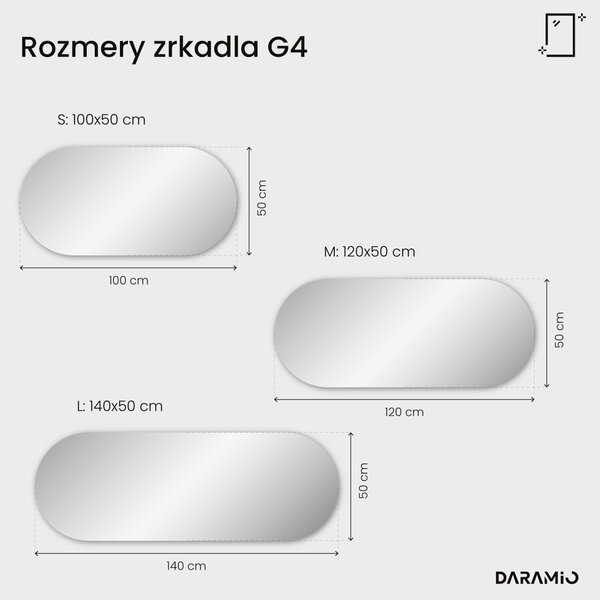 Atypické zrkadlo do kúpeľne s LED osvetlením G4