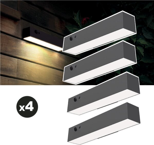 Sada 4 solárnych svietidiel EZIlight® Solar Wall S24