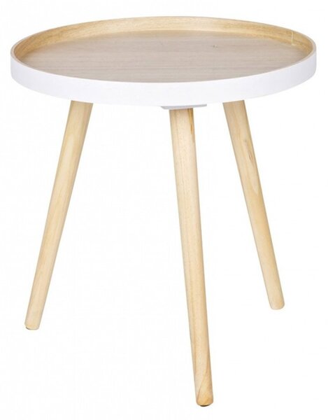Béžový Drevený konferenčný stolík Sasha ø 41 × 40,5 cm WOOOD