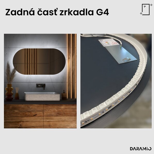Atypické zrkadlo do kúpeľne s LED osvetlením G4