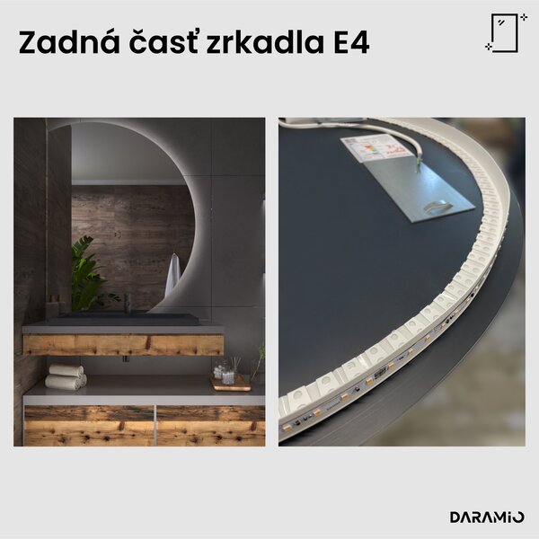 Okrúhle zrkadlo do kúpeľne s LED svetlom E4