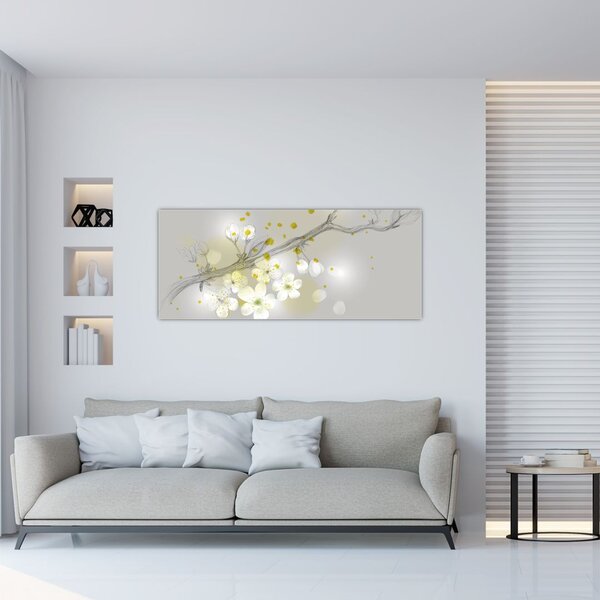 Obraz rozkvitnutej vetvičky (120x50 cm)