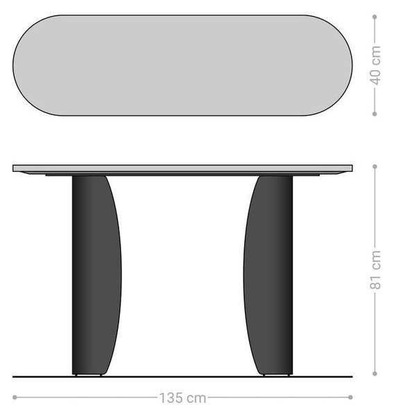DELIFE Konzolový stolík Solena 135x40 cm mramor biela kov zlatá Fusion Finish