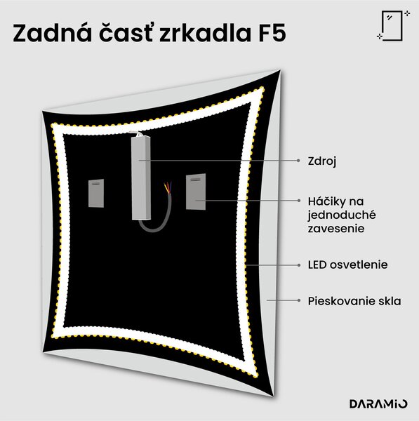 Zrkadlo do kúpeľne s LED osvetlením F5
