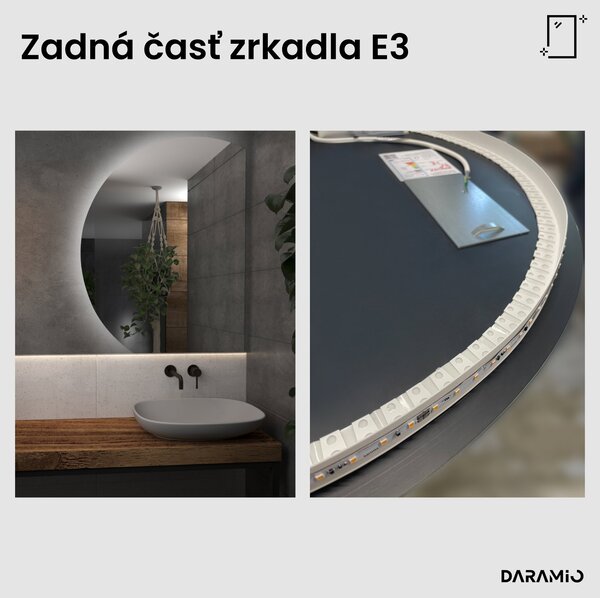 Okrúhle zrkadlo do kúpeľne s LED svetlom E3