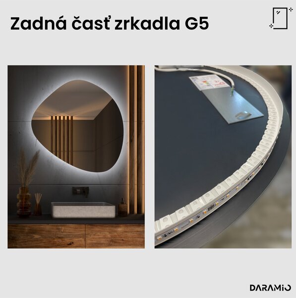Atypické zrkadlo do kúpeľne s LED osvetlením G5