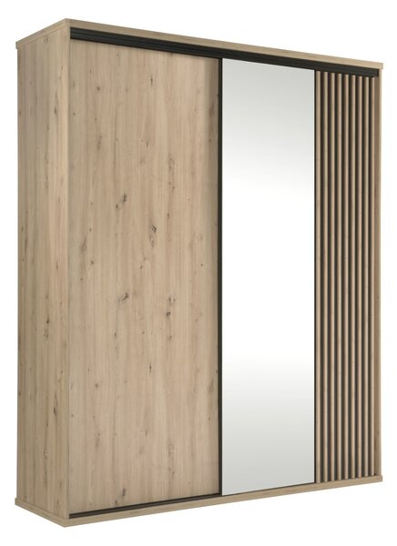 Šatníková skriňa NALANI 180cm, dub artisan + čierna
