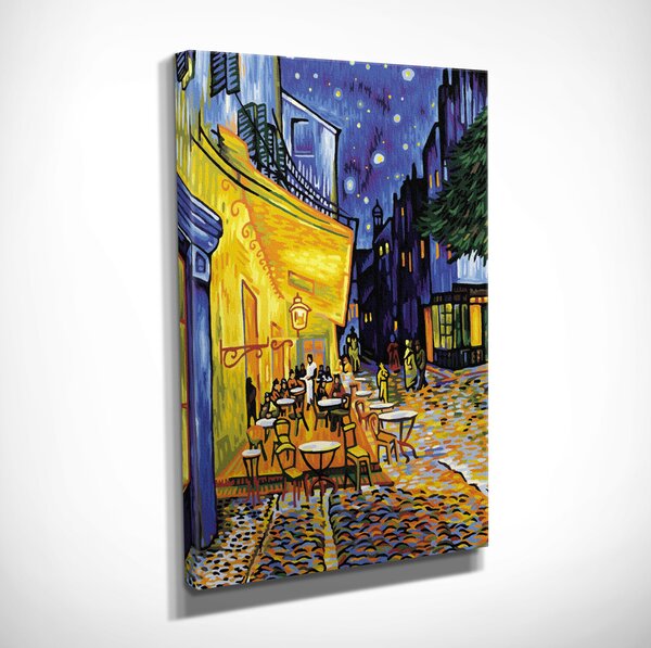 ASIR Obraz na plátne reprodukcia TERASA KAVIARNE V NOCI V. V. GOGH 30 cm