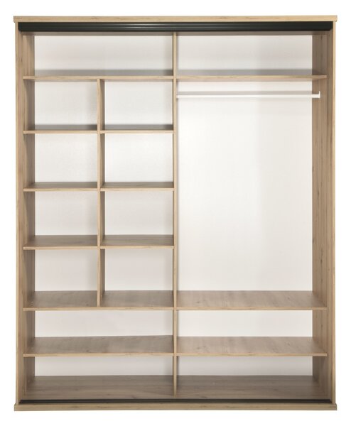 Šatníková skriňa NALANI 180cm, dub artisan + čierna