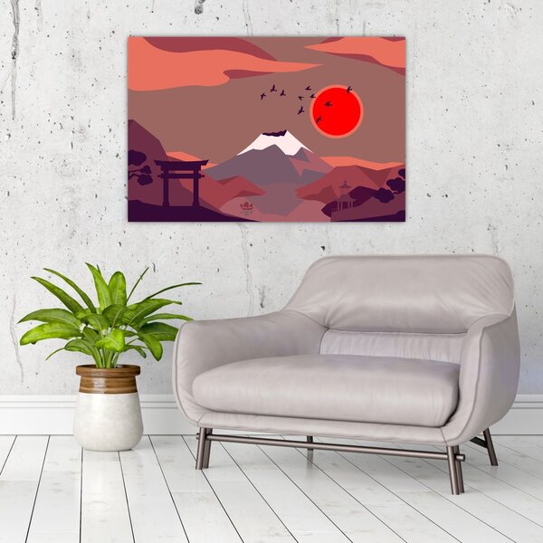Obraz - Ilustrácie hory Fuji (90x60 cm)