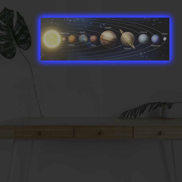 ASIR Obraz s LED podsvietením PLANETY 30 cm plátno