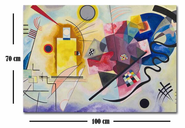 ASIR Obraz na plátne reprodukcia ŽLTO-ČERVENO-MODRÁ W. KADINSKY 70 cm