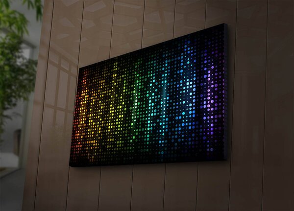 ASIR Obraz s LED podsvietením FAREBNÉ TEČKY 45 cm plátno