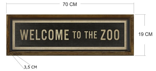 ASIR Obraz na stenu WELCOME TO THE ZOO 19 cm MDF