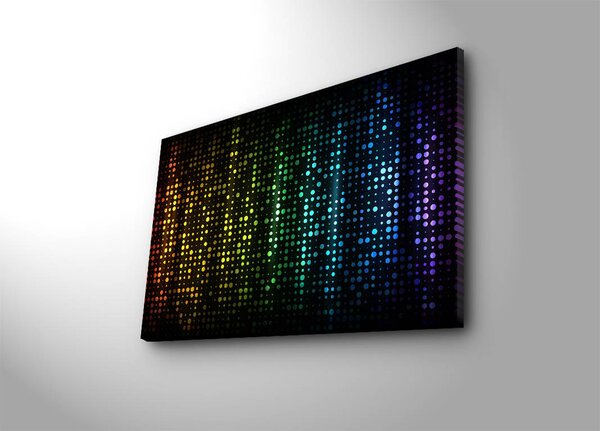 ASIR Obraz s LED podsvietením FAREBNÉ TEČKY 45 cm plátno