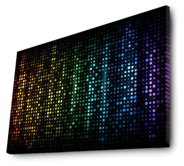 ASIR Obraz s LED podsvietením FAREBNÉ TEČKY 45 cm plátno