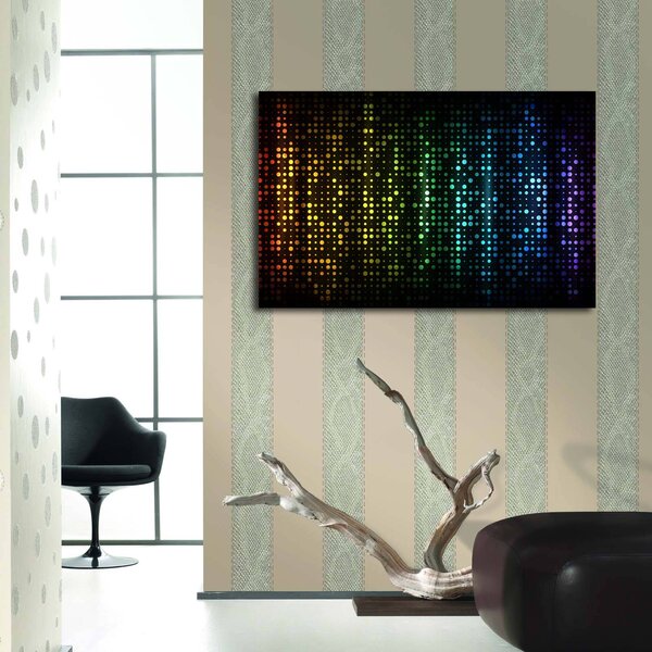 ASIR Obraz s LED podsvietením FAREBNÉ TEČKY 45 cm plátno