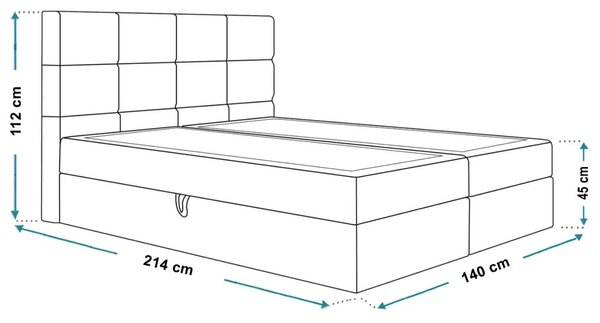 Kontinentálna manželská posteľ AMY 140 x 200 cm