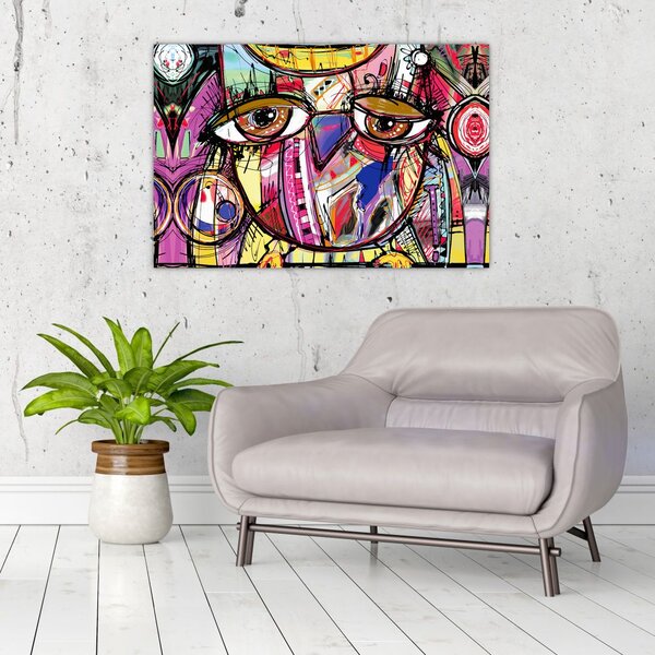 Obraz - Street art - sova (90x60 cm)