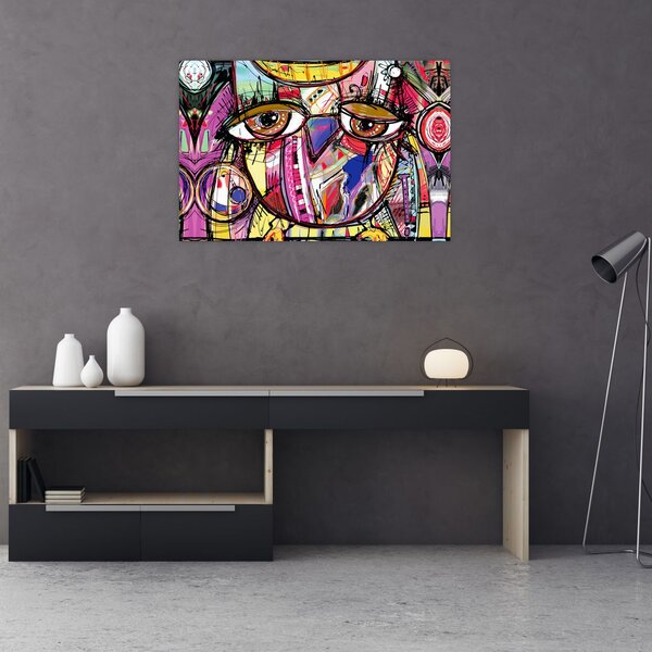 Obraz - Street art - sova (90x60 cm)